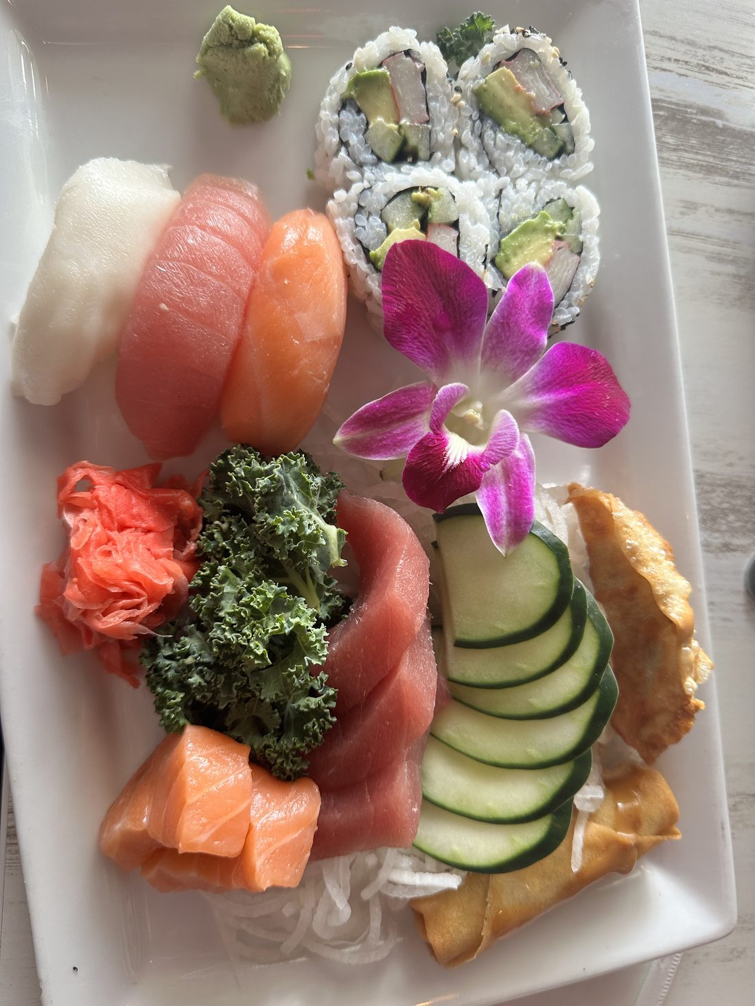 Fresh nigiri and sashimi