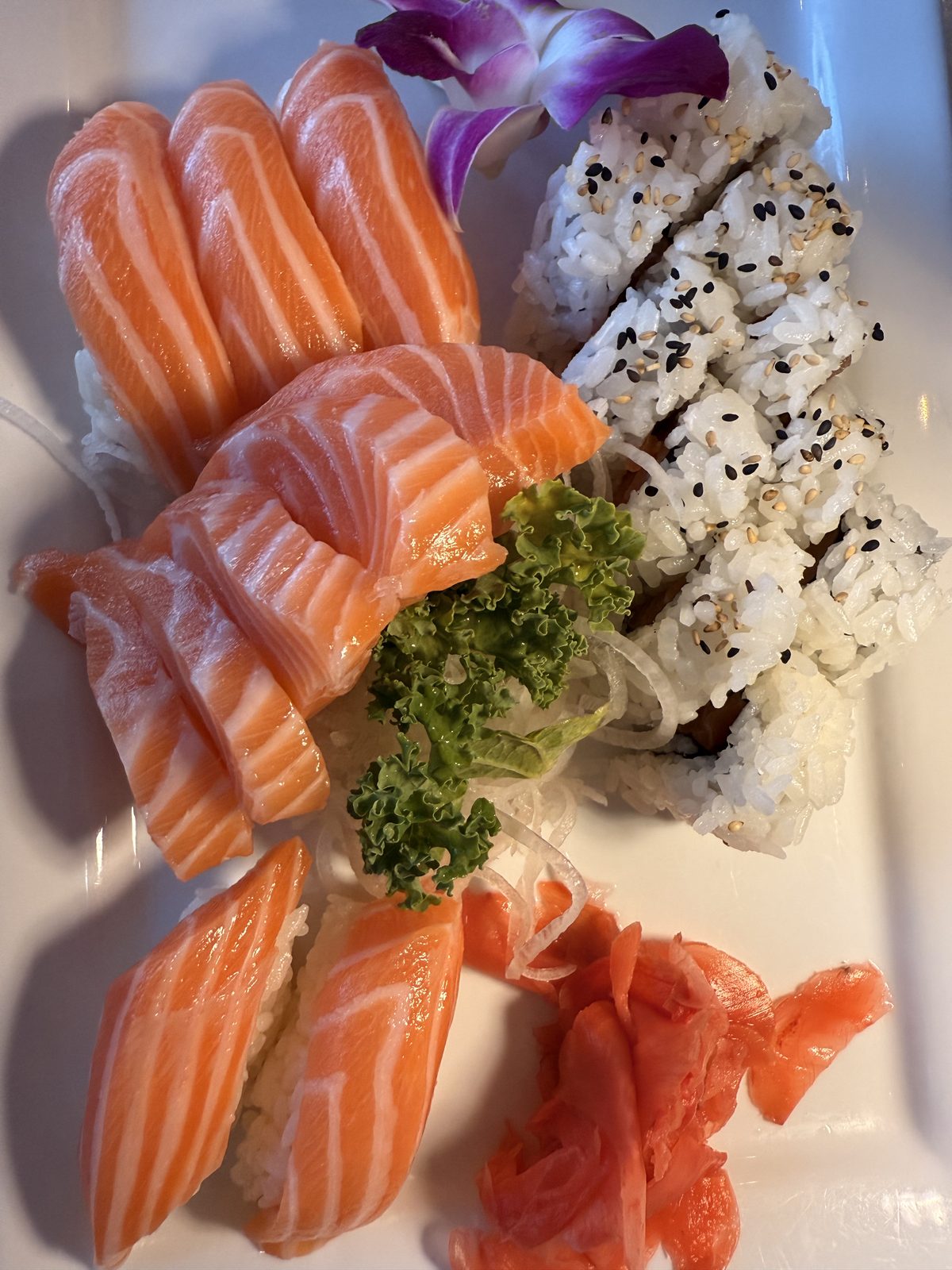 An elegant sashimi and roll platter by Chef Rudy
