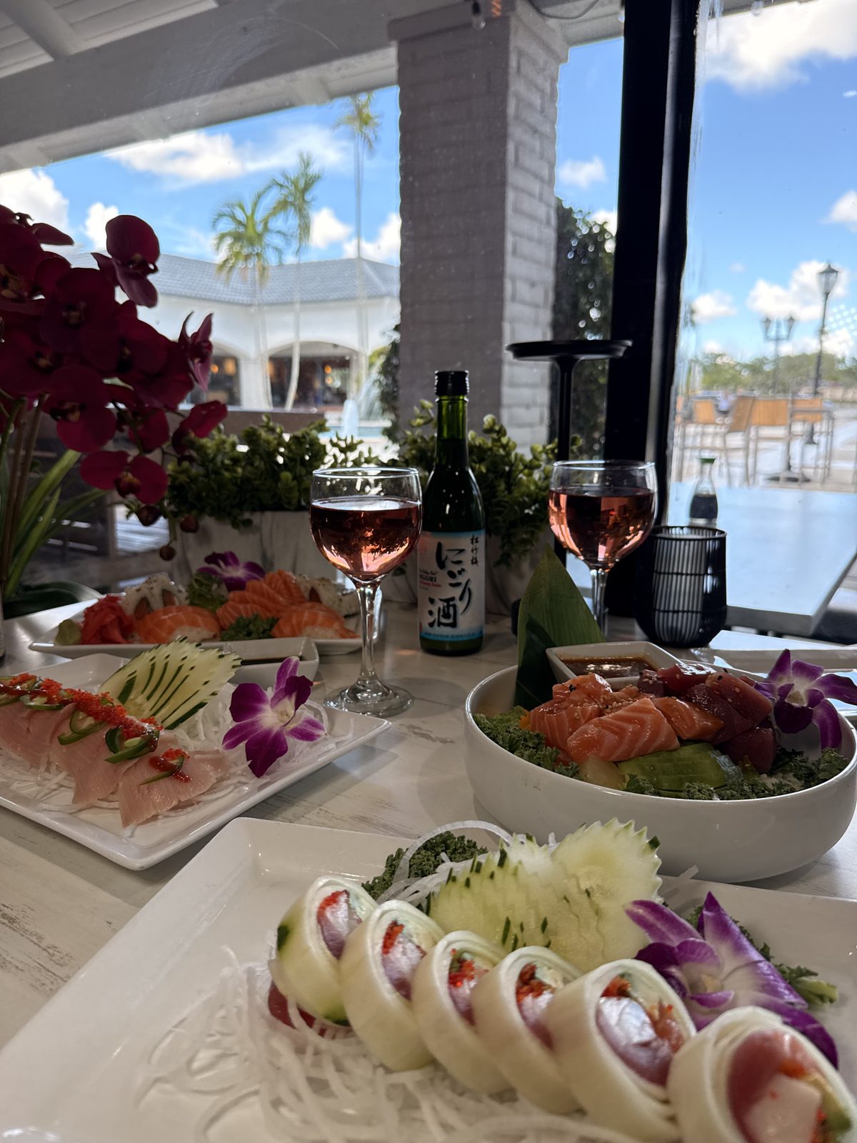 Lunch spread on the Sumo patio